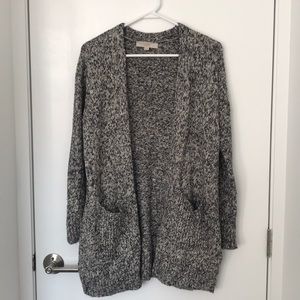 LOFT | Chunky grey marble knit cardigan
